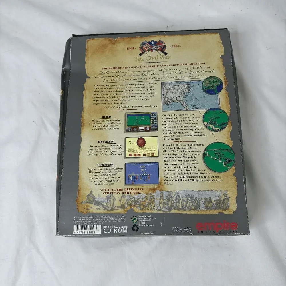 VINTAGE 90s BIG BOX PC Game -‎ The Civil War - Empire Interactive